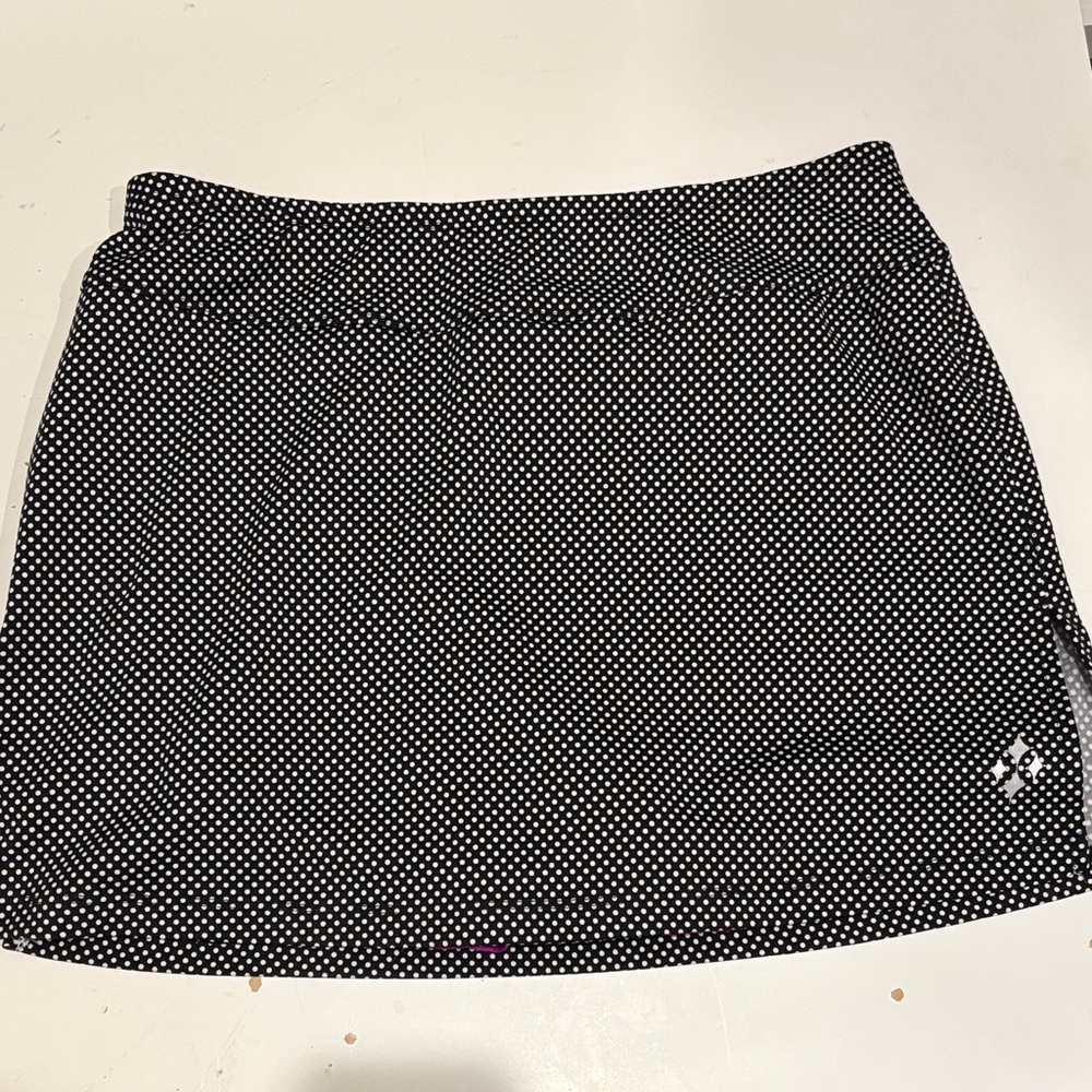 Jofit Black and White Polka Dot Skirt with Pink Accent